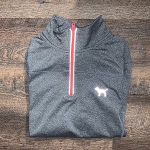 PINK gray quarter zip jacket